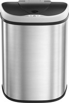 Hoppa! Vuilnisemmer met sensor, automatische afvalemmer, 2 x 35L - Grijs - RVS