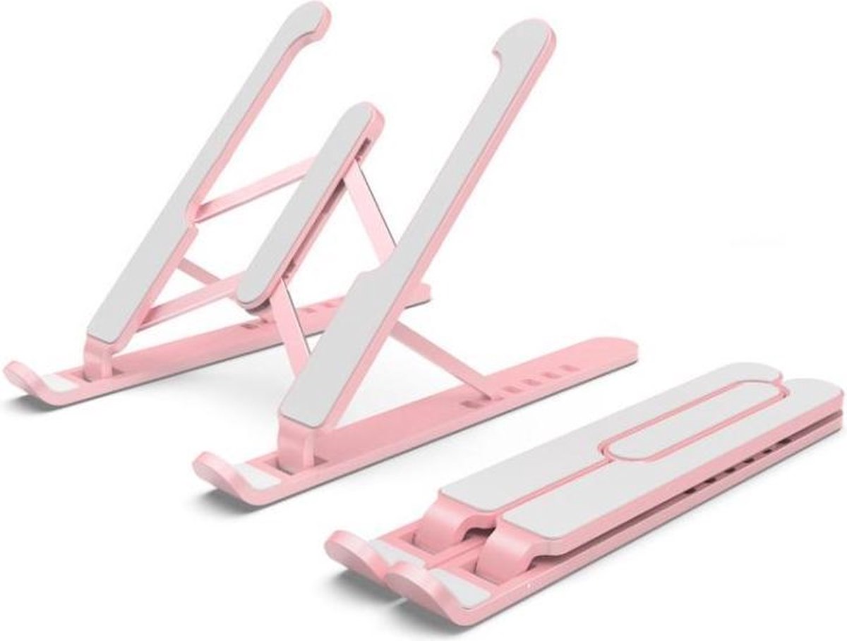 Laptopstandaard Desktopsteunbeugel Koelbasis Hefhouder Opvouwbaar (roze)