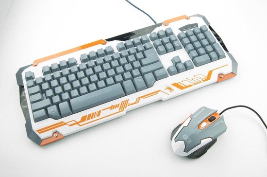 Clavier Gaming + Souris + tapis de souris LED Rétro-éclairage couleurs USB  Blanc