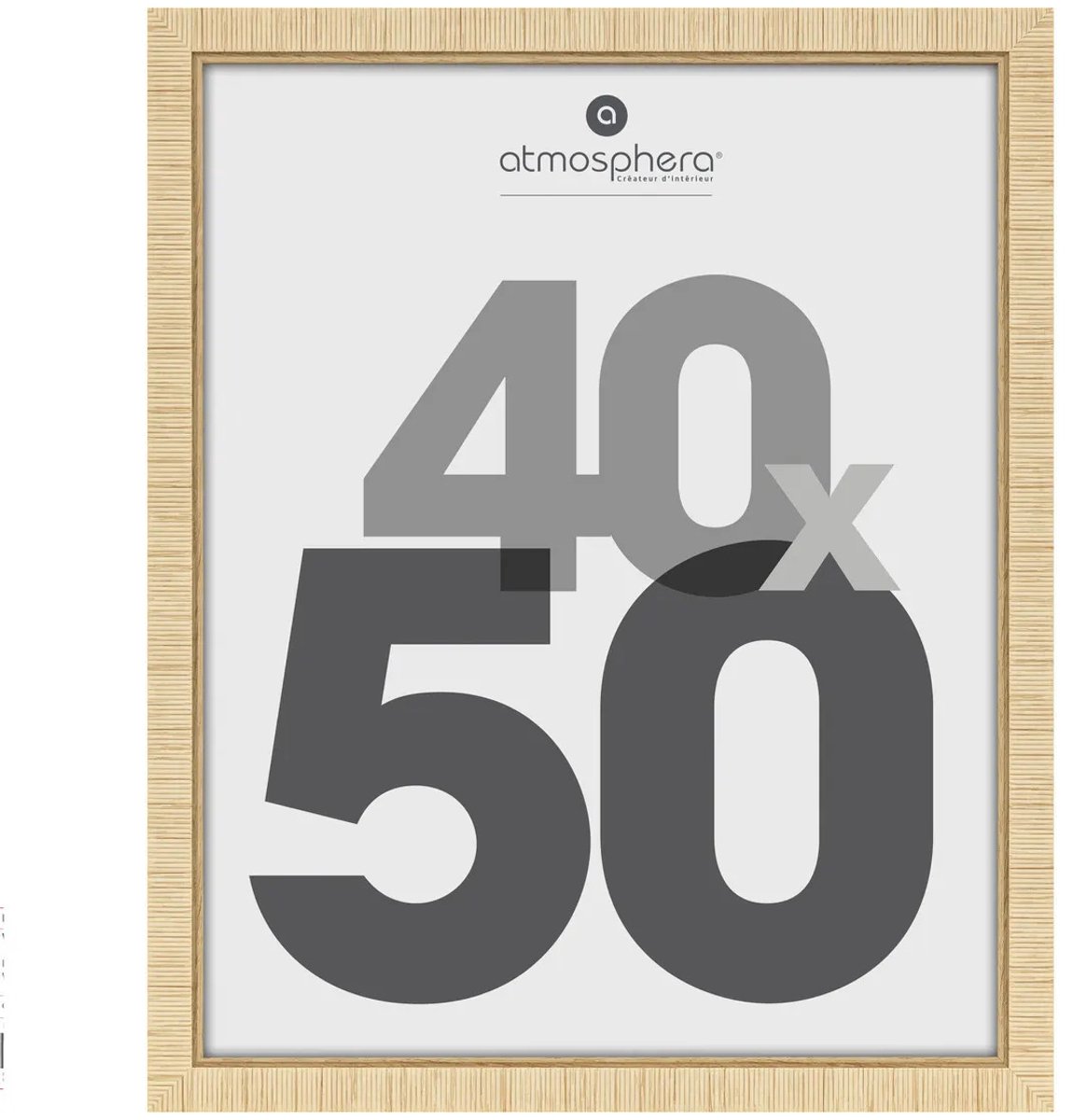 Atmosphera Fotolijstje Bali - voor 40 x 50 cm foto - beige - mdf/glas - ornament frame 45 x 55 cm - staand/hangend