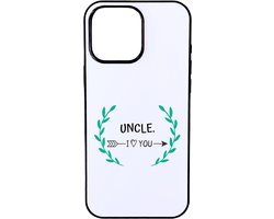 Hacebo® - uncle I love you telefoonhoesje - Oom - de liefste oom - telefoonhoesjes - verjaardag - cadeautje voor oom - oom artikelen - kado - geschenk - hoesje geschikt voor iPhone 16 Pro Max