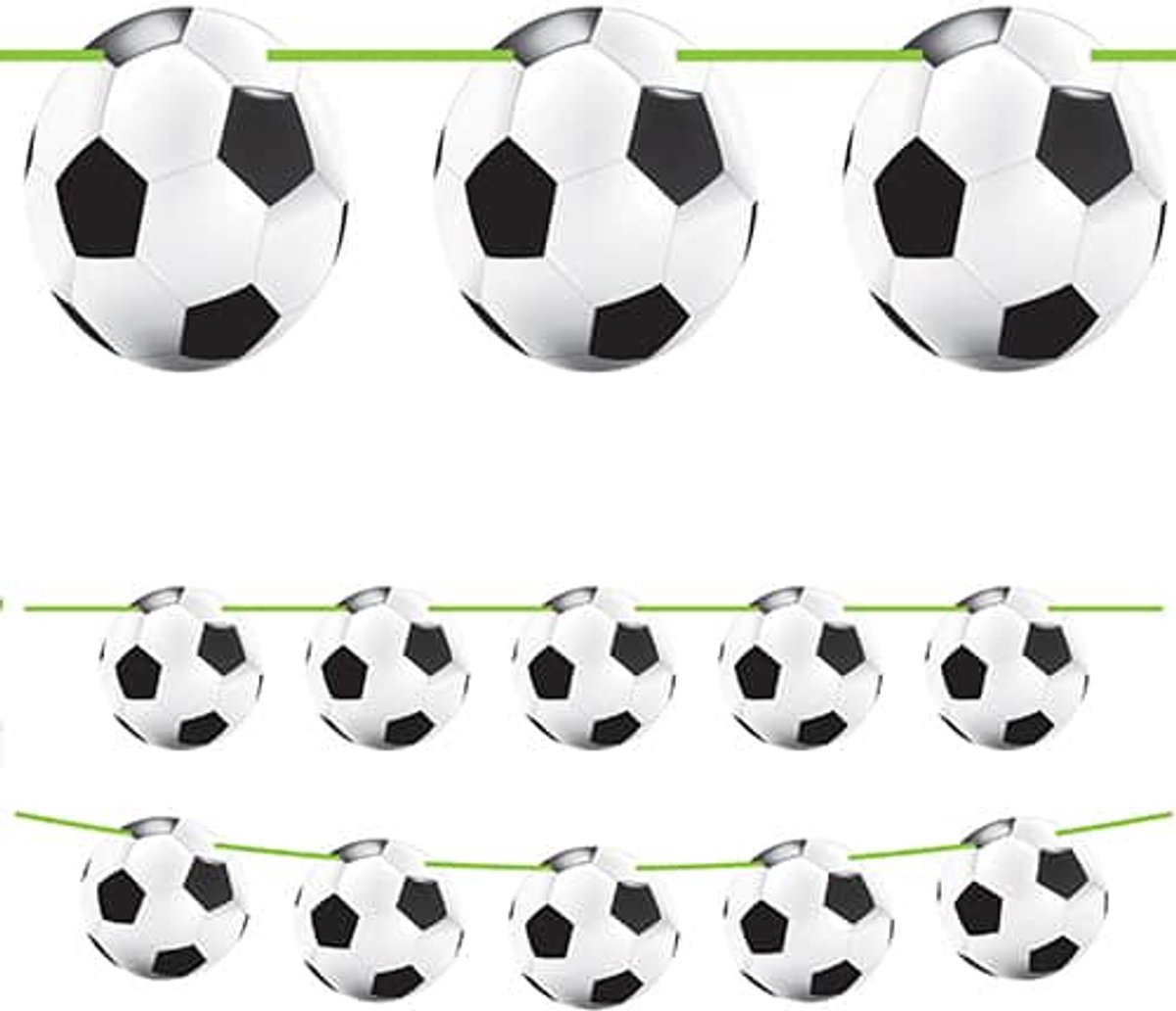 1x Voetbal Slingers vlaggenlijn - 10 meter / 15 vlaggen