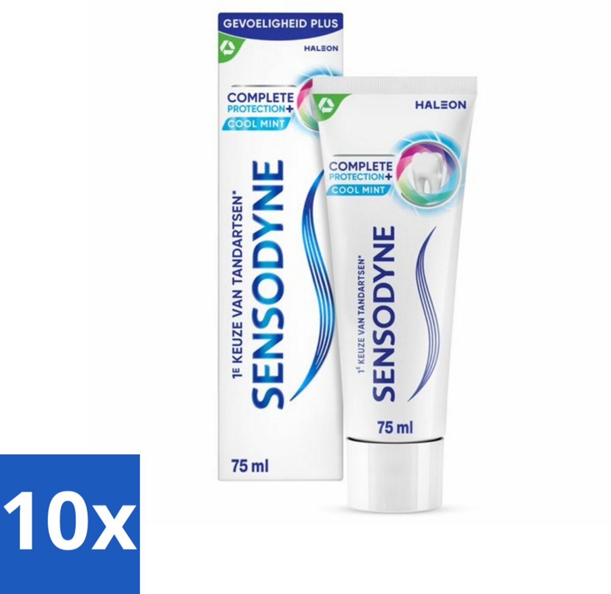 Sensodyne - Tandpasta - Complete Protection + Cool Mint - Koele Munt - 75 ml - Bulkverpakking - 10 stuks