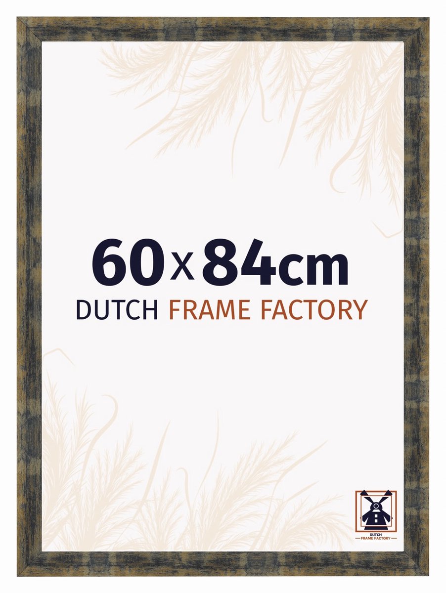 Dutch Frame Factory Fotolijst 60x84 cm - MDF - Blauw Goud Gemeleerd - Praag