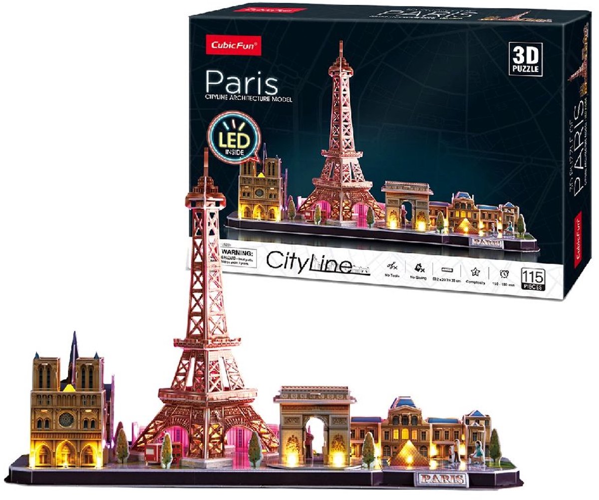 Cubic Fun 3D Puzzel City Line Paris LED