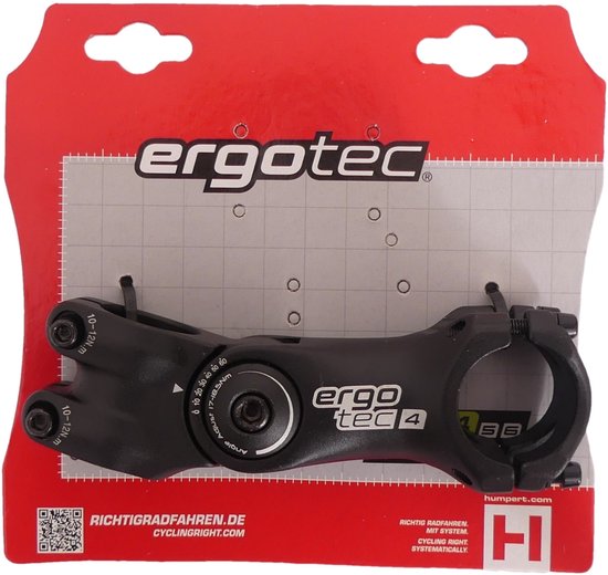 Potence de VTT réglable Ergotec Octopus 228,6/75/31,8 mm - Noir