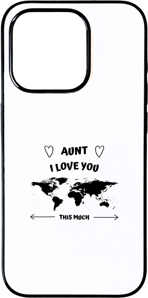 Hacebo® - aunt I love you this much telefoonhoesje - Tante - geweldige tante - telefoonhoesjes - liefste tante - verjaardag - cadeau - kado - bedankje - geschenk - hoesje geschikt voor iPhone 15 Pro