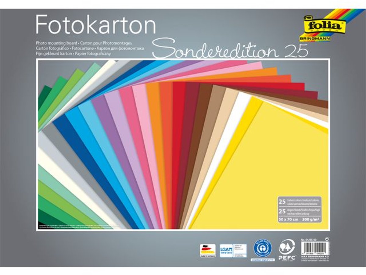 Fotokarton Folia 2zijdig 50x70cm 300gr 25vel ass