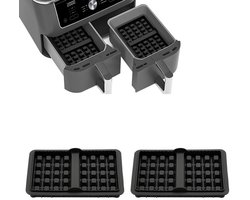 2-delige siliconen wafelbakvorm Geschikt voor Ninja AF400 AF451 SL400 AF5 Airfryer - Zwart