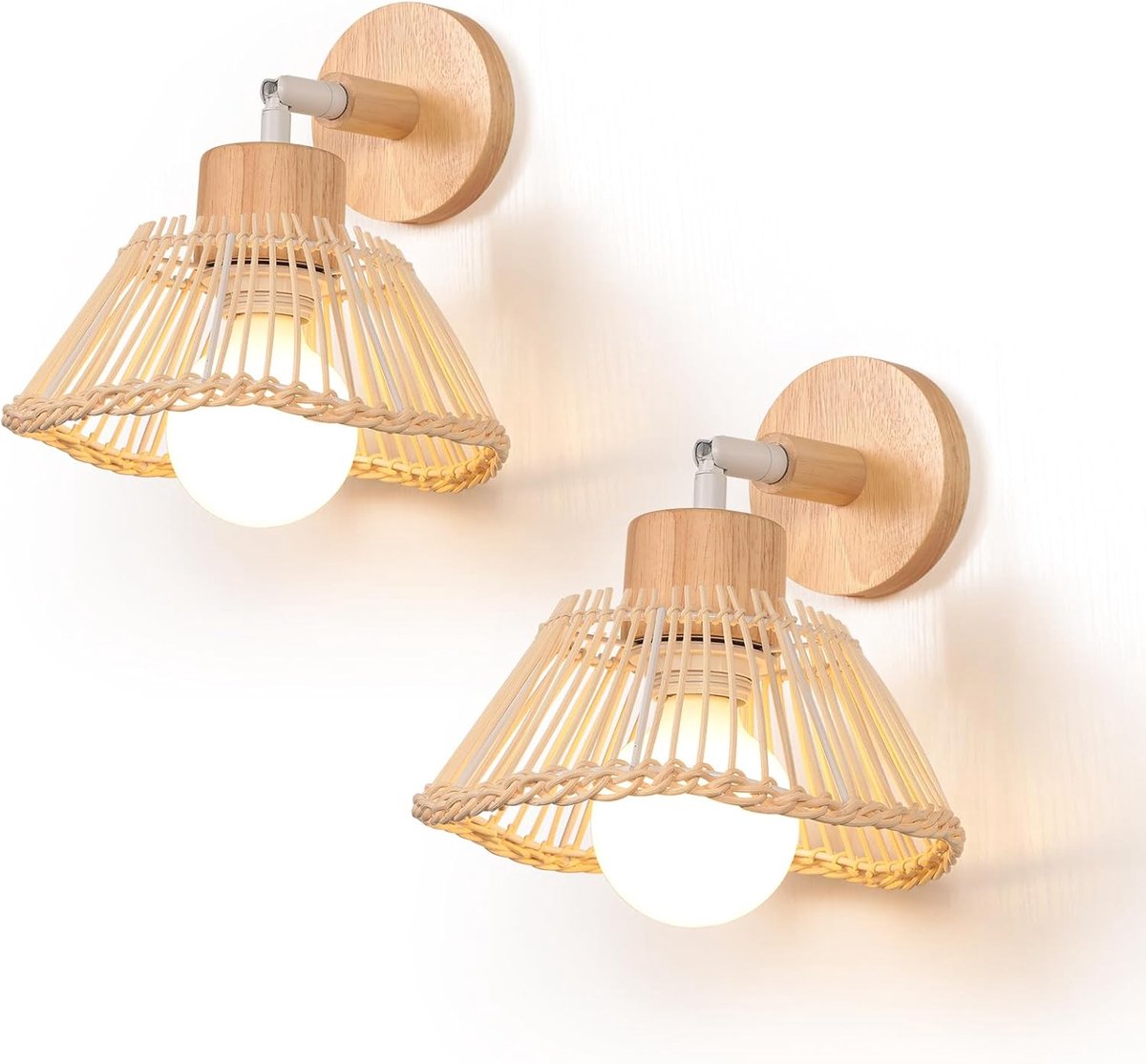 Vintage Wandlamp Bamboe E27 voor Interieurverlichting