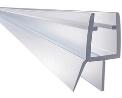 Aica Model 2 Douchestrip Eén strips 90 cm-Geschikt voor 5-6 mm Glas-Transparant PVC-Waterdicht-flexibele vin 12 mm breed-Op Maat te Snijden