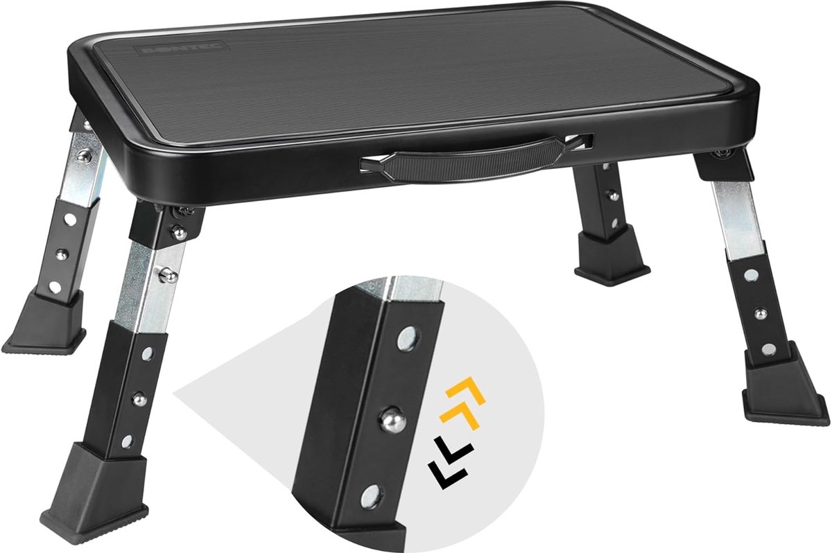 Image of 3-traps hoogte verstelbare opstapkruk met antislip platform voor volwassenen en kinderen