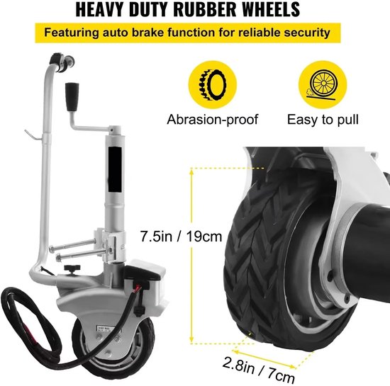 NaevaMi Neuswiel Aanhangwagen - Elektrisch Neuswiel - Gemotoriseerd Neuswiel - Caravan & Camperaccessoires - Caravan Mover - 350W 12V - 2270KG van NaevaMi — afbeelding 3