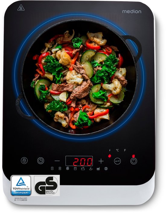 MEDION Plaque de cuisson à induction, 2000 Watt, Plage de température