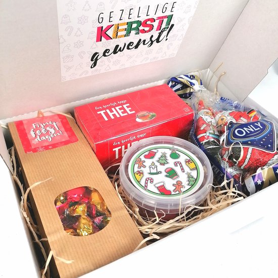 Coffret cadeau de Noël | Coffret cadeau "Joyeux Noël !" | Emballage cadeau | Chocolat du Pères Noël | Confiserie | Thé |