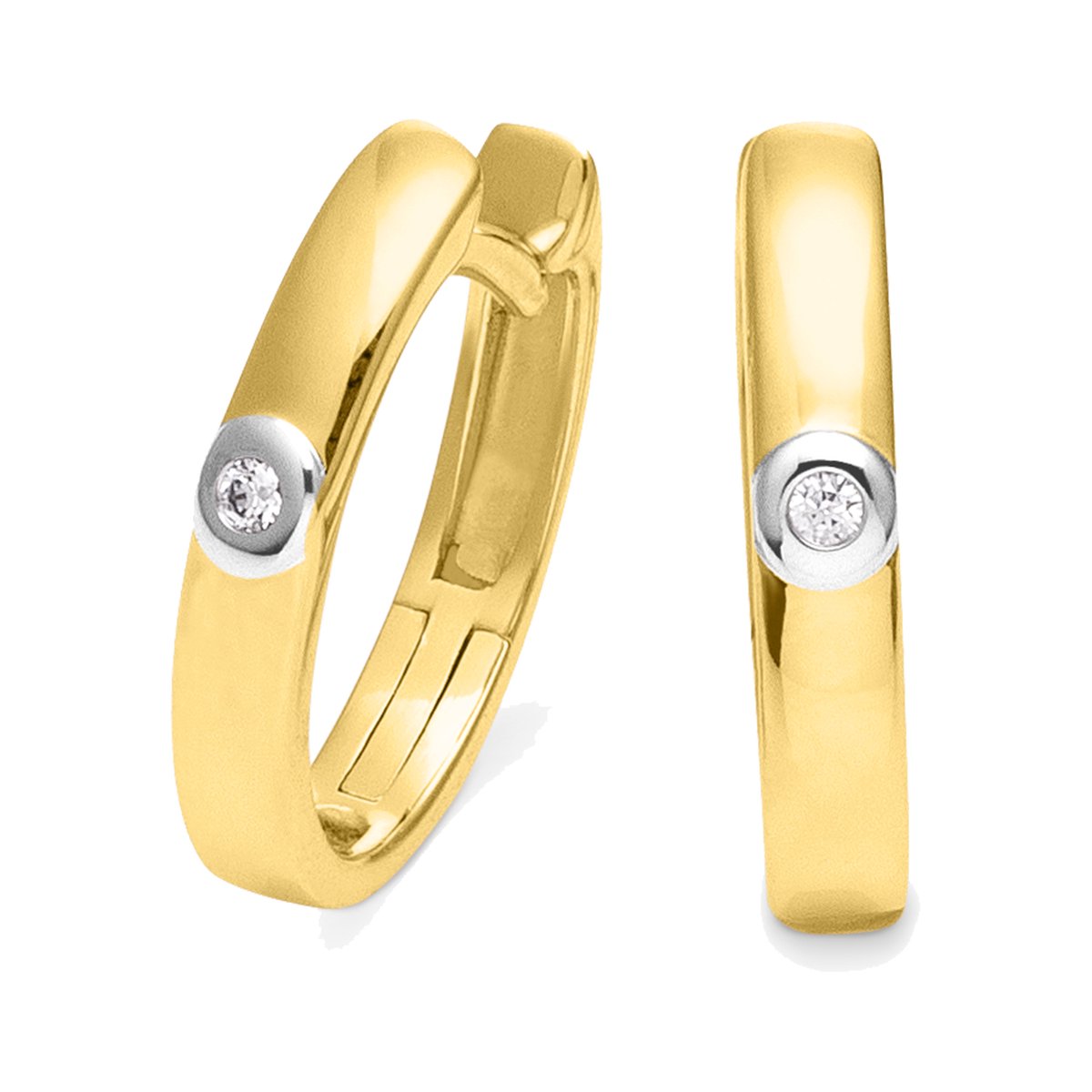 Orolino Ohrringe Gold 585 mit 2 Brillanten zus. 0,02ct.