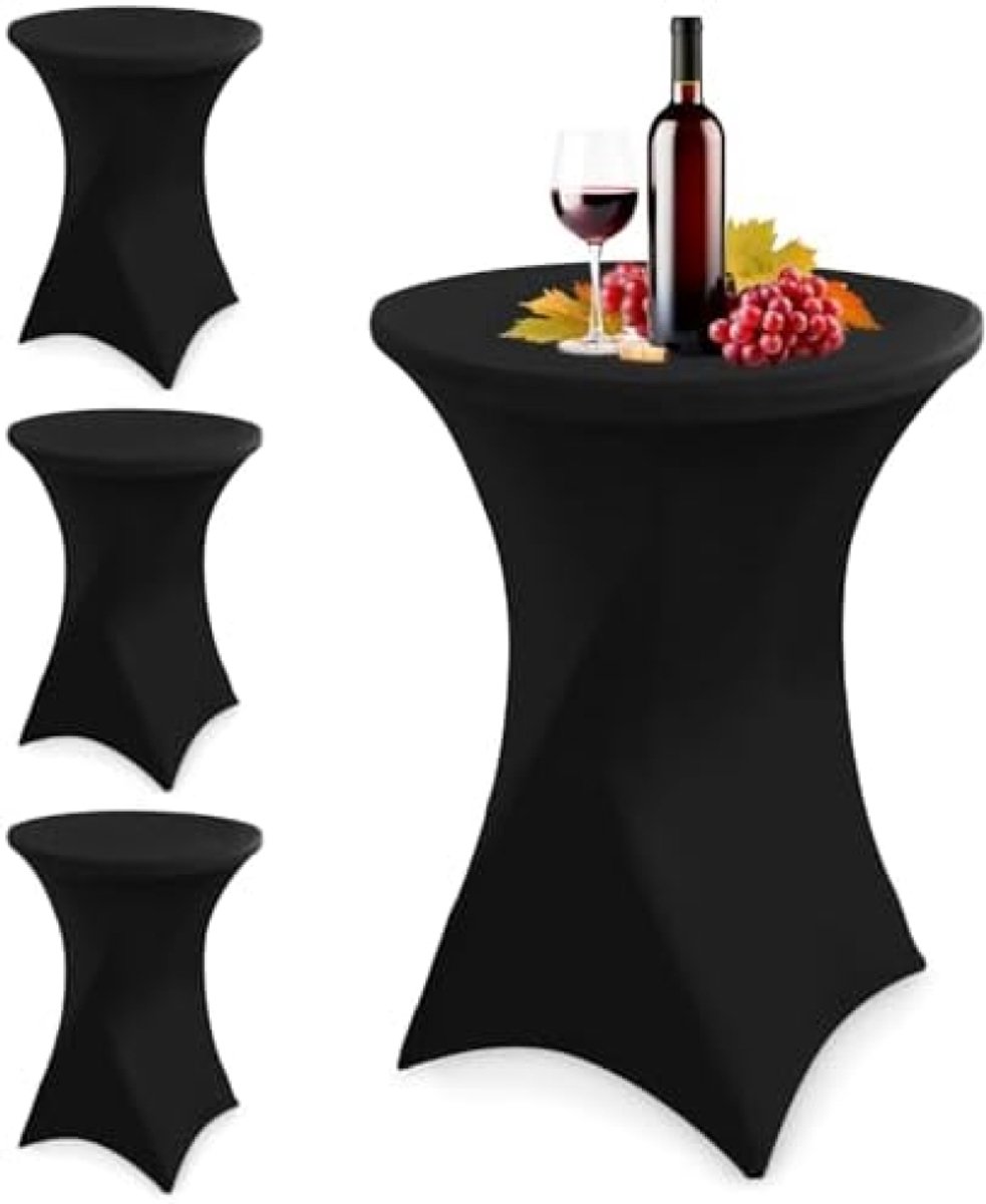 PromoHome Rekbaar Tafelkleed Set - 4-delig Elastisch Tafellaken voor Staande Tafels