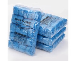 TETRA - Schoenhoesjes - 100 Stuks - Schoenovertrek - Overschoen - 40mu - Waterdicht - Blauw - schoenen hoesjes wegwerp - schoenen hoesjes