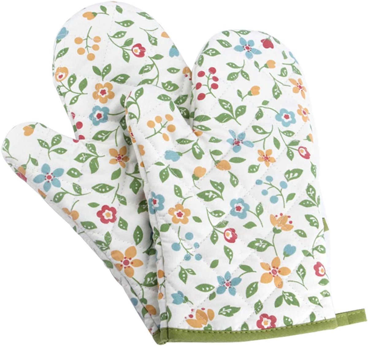 Elkuaie Ovenschoenen - Hittebestendig - Katoen Polyester Mengsel Ovenhandschoenen met Bloemenpatroon - 1 Paar - Voor Keukengebruik