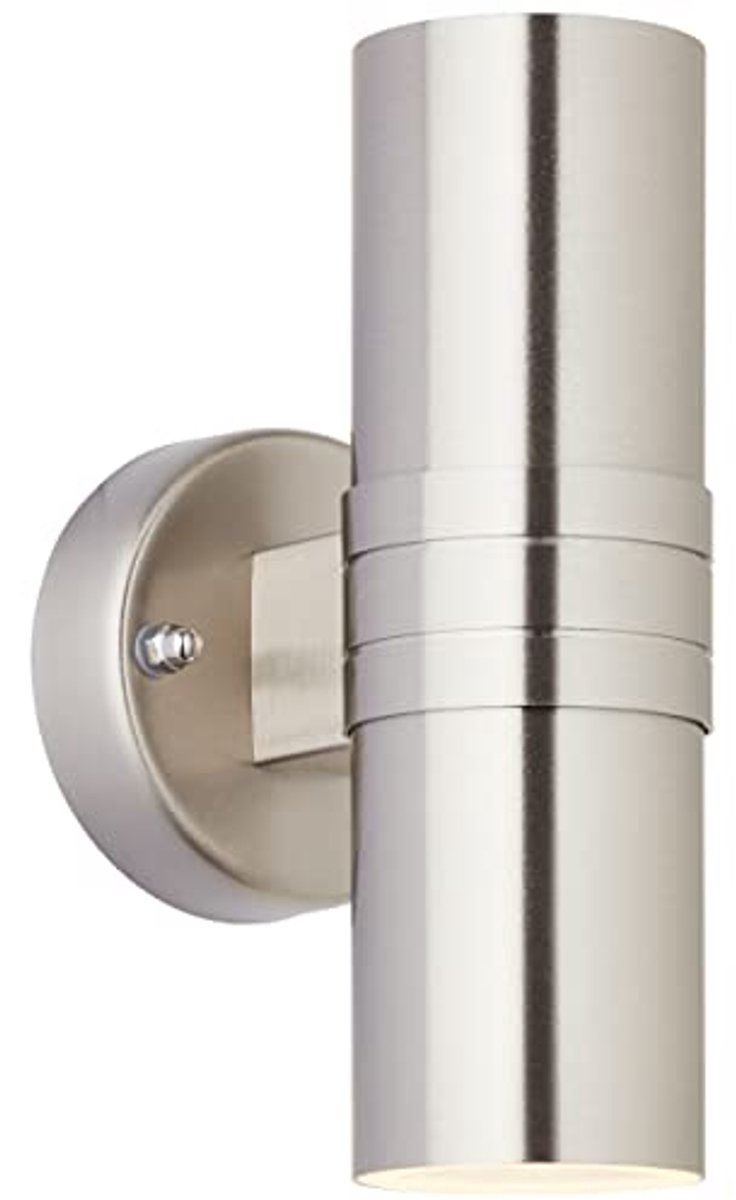 Buitenwandlamp 2-lichts LED in roestvrij staal - spatwaterdicht | Inclusief 2x GU10 3W LED-lampen