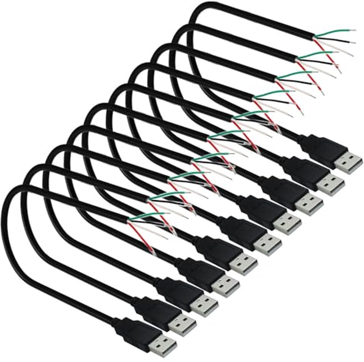 Image of 10 Stuks USB Pigtail-kabel 4-pins voor Doe-Het-Zelf Reparaties