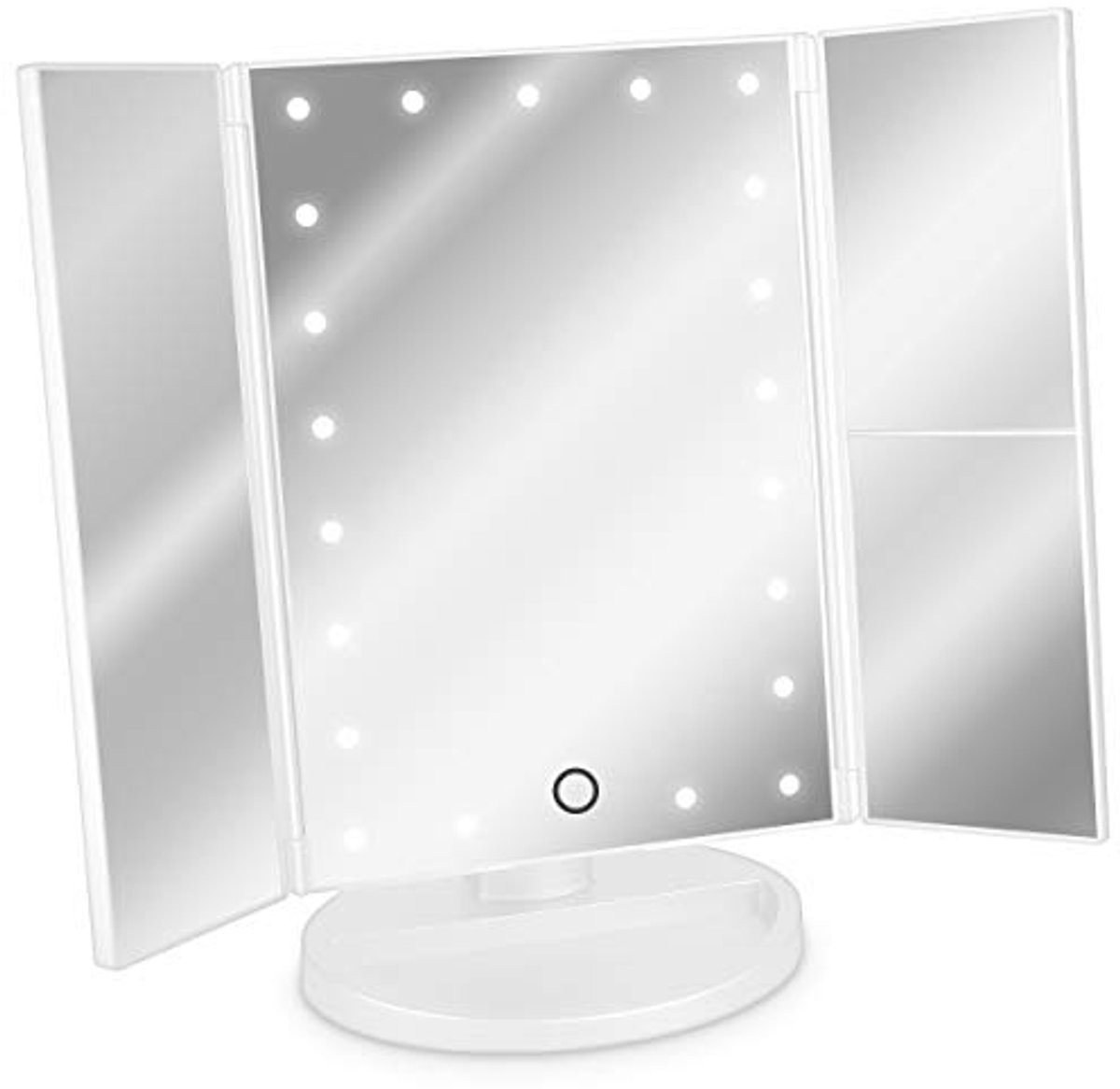 Inklapbare Make-up Spiegel met LED Verlichting en Dimmfunctie - 2x en 3x Vergroting