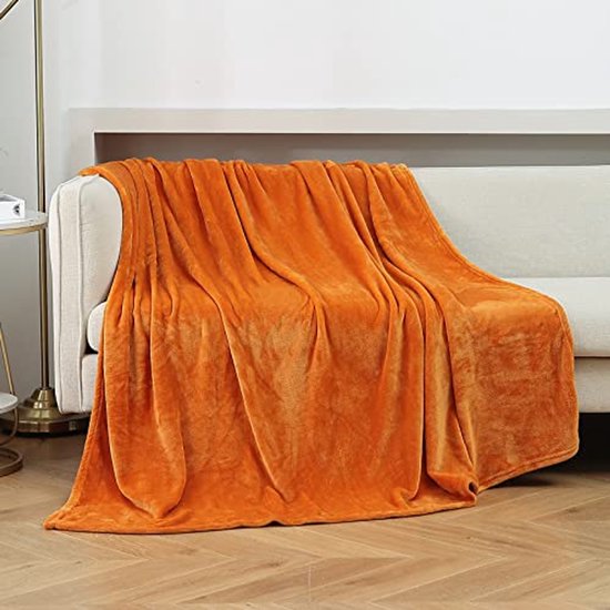 DREAMLANDING Fleece Dekens Voor Slaapbank Stoel Zacht Kleurrijk Oversized, Decoratieve Ultra-Plush Deken (120x150cm, Baby Blauw Geruit
