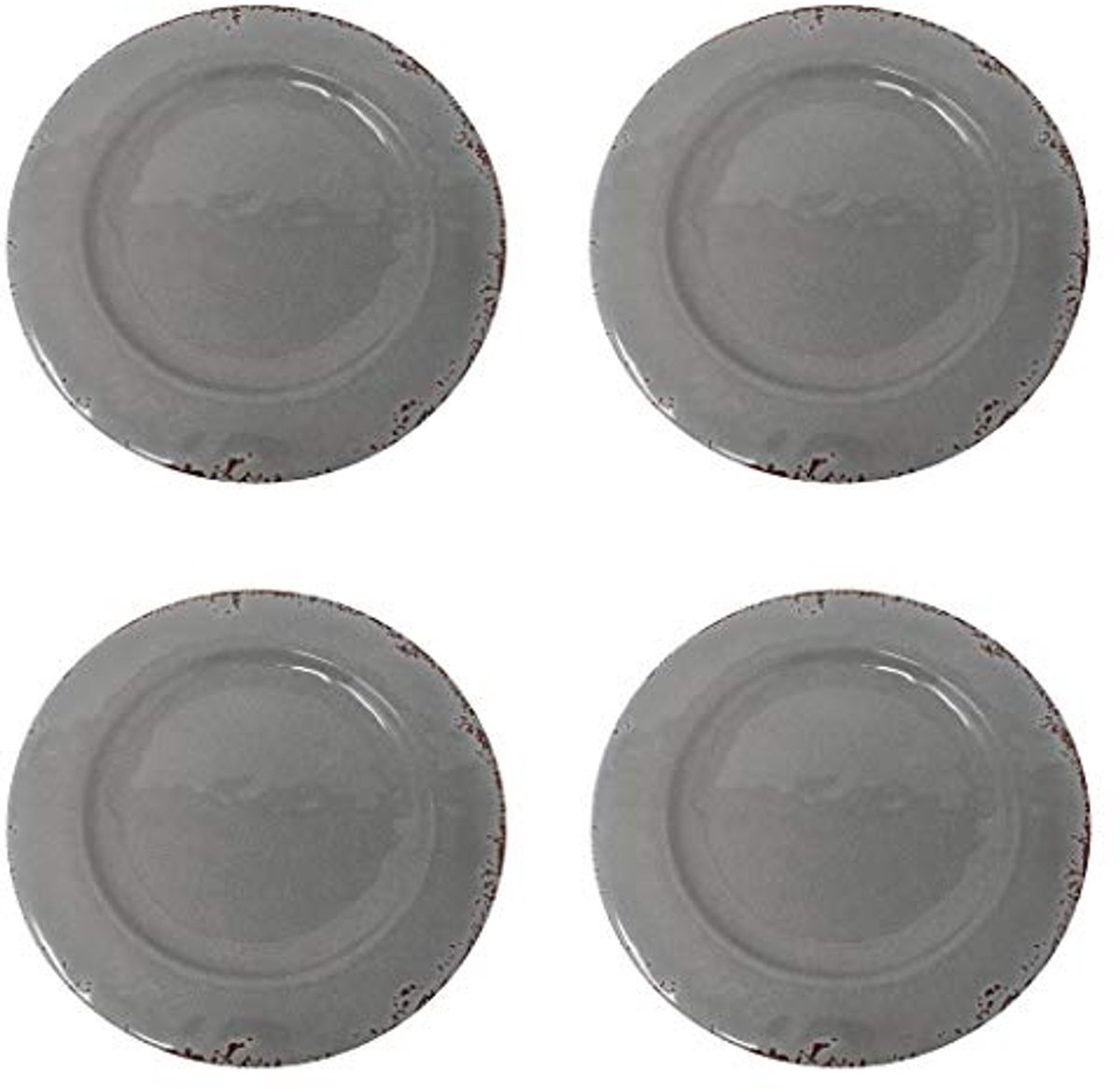 Rustieke 12-delige melamine servies set voor 4 personen - Dinerborden en meer