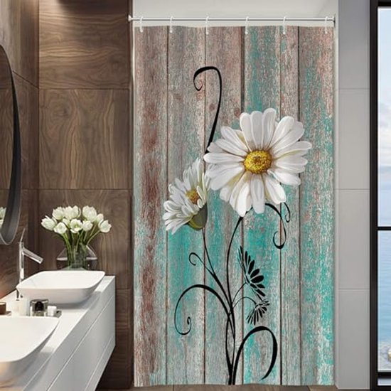 ABAKUHAUS Bloemen Douchegordijn, Grunge Vrouwelijke