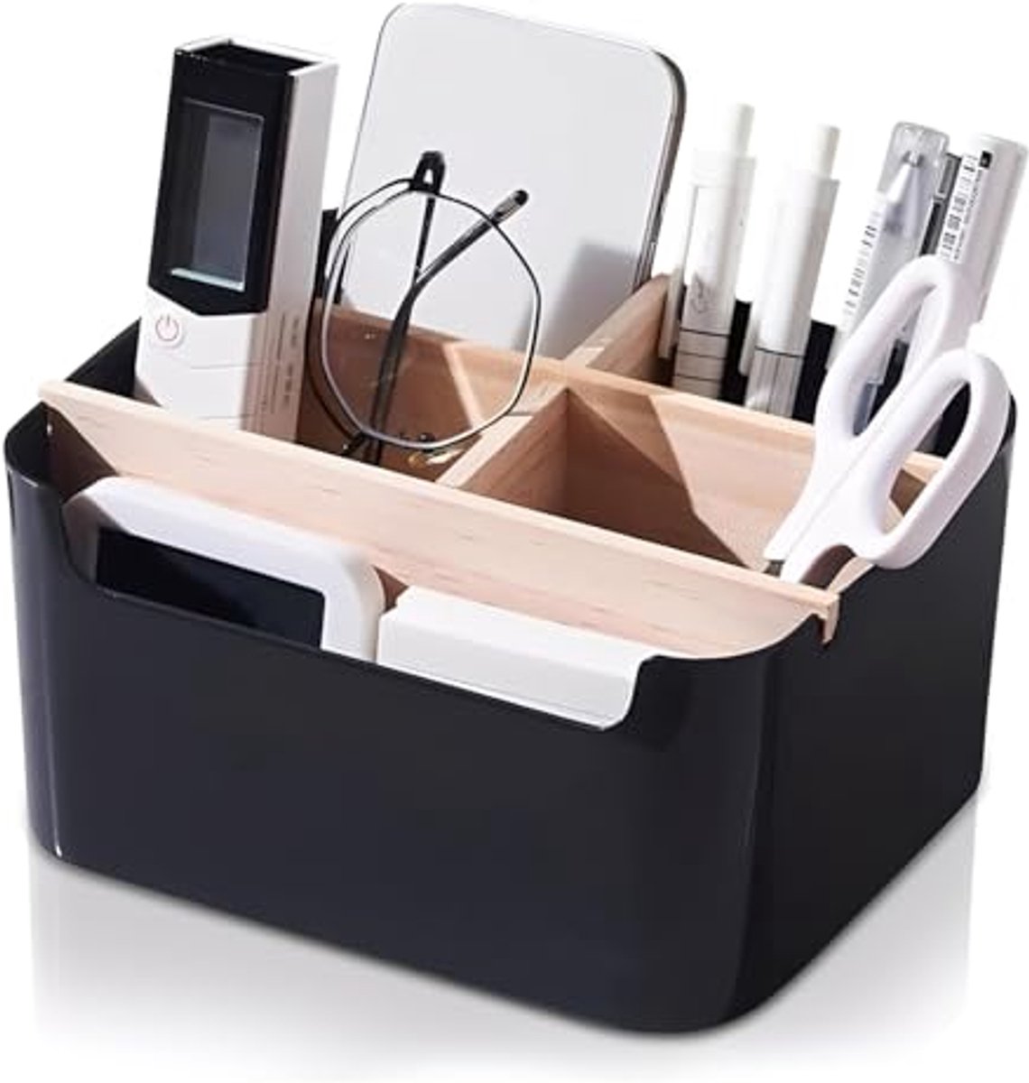 Bamboe Pen Organizer met 5 Compartimenten voor Bureau