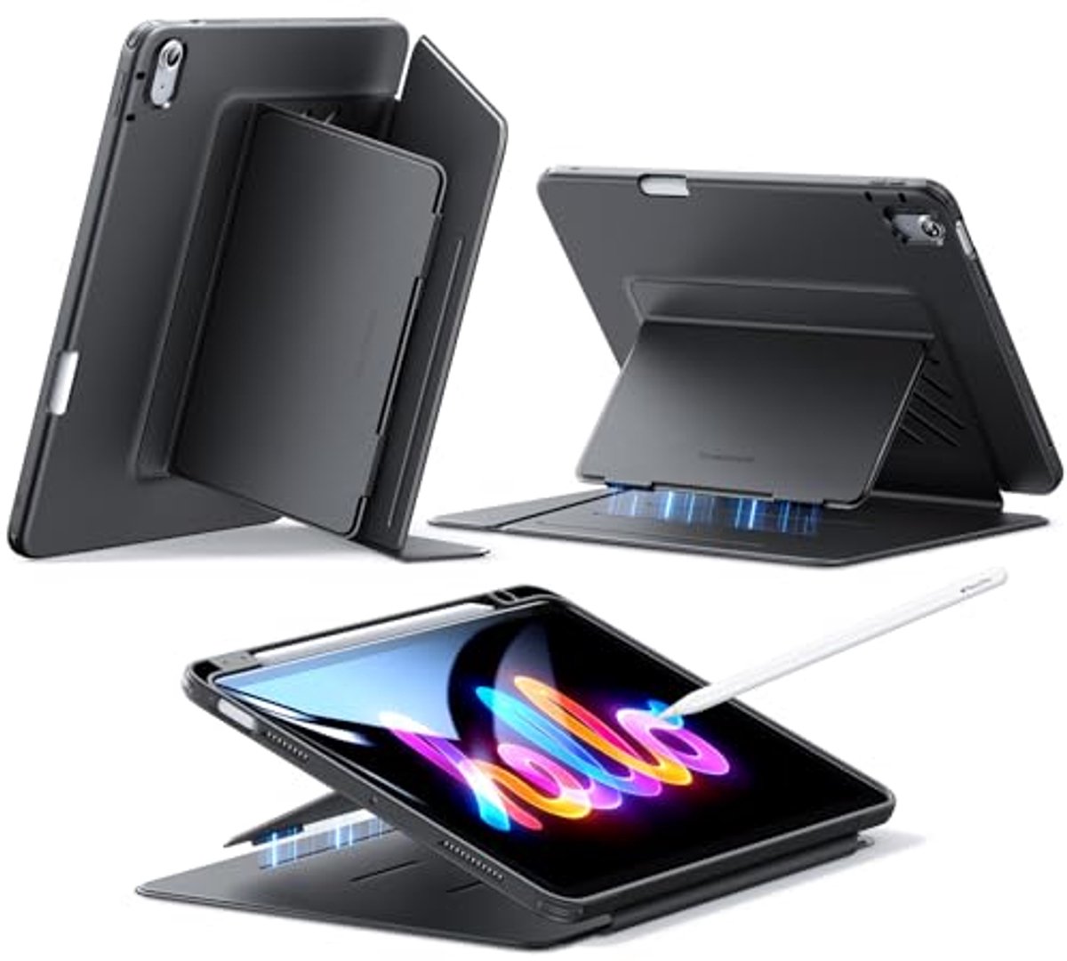 Hoes voor iPad Air 11 inch met verticale standaard en potloodhouder - Ultra-stabiel en veelzijdig