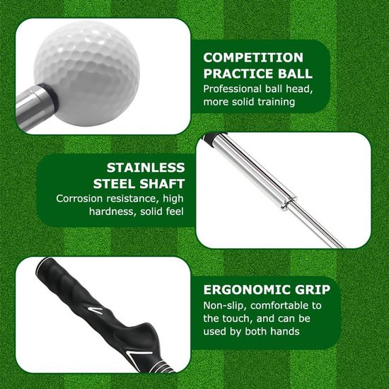 Intrekbare golftrainingshulp met golfswing-trainer voor indoor oefeningen — afbeelding 2