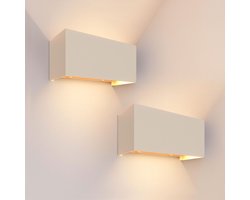 Ledvion 2x LED Wandlamp 9,5W 3000K IP54 Tweezijdig Beige Buitenlamp