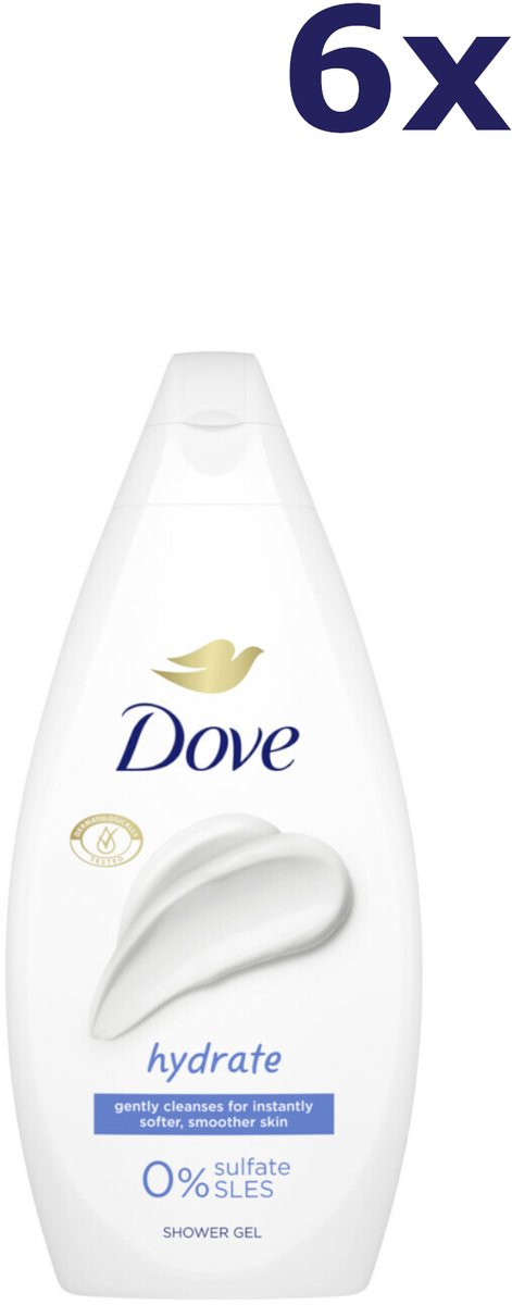 6x Dove Douchecrème Hydrate 450 ml