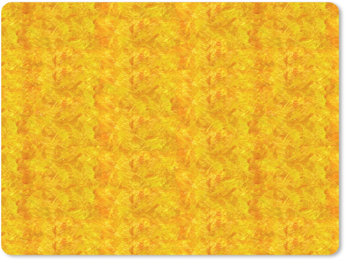 Muismat 23x19 cm - Mousepad Vloeiend - Olie - Verf - Geel - Muismatten