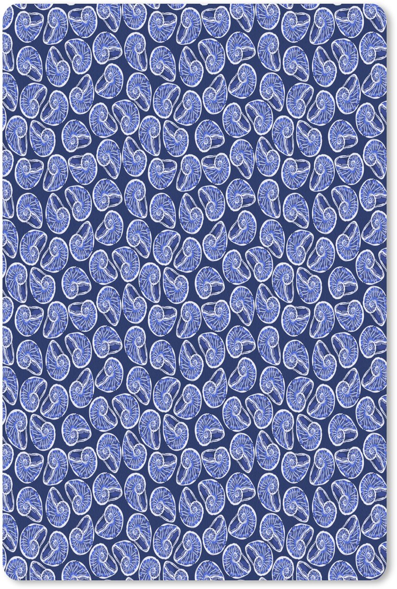 Muismat 18x27 cm - Mousepad Kust - Zee - Schelp - Blauw - Muismatten