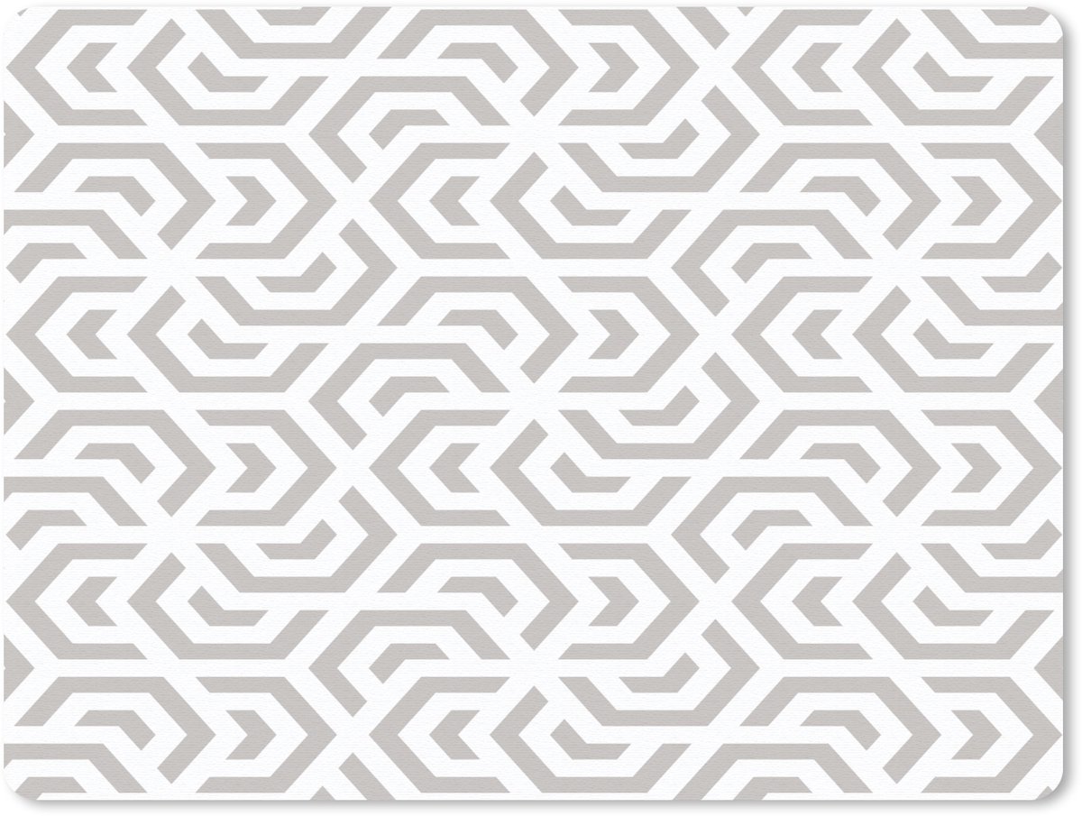 Muismat 23x19 cm - Mousepad Grafisch - Patroon - Modern - Hexagon - Muismatten