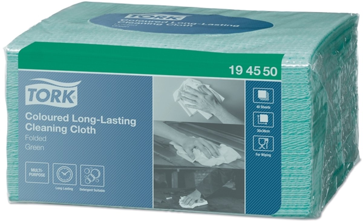 Tork Long Lasting Gevouwen Reinigingsdoek Groen W8
