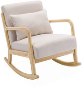 sweeek - Scandinavische schommelstoel van hout en stof - lorens