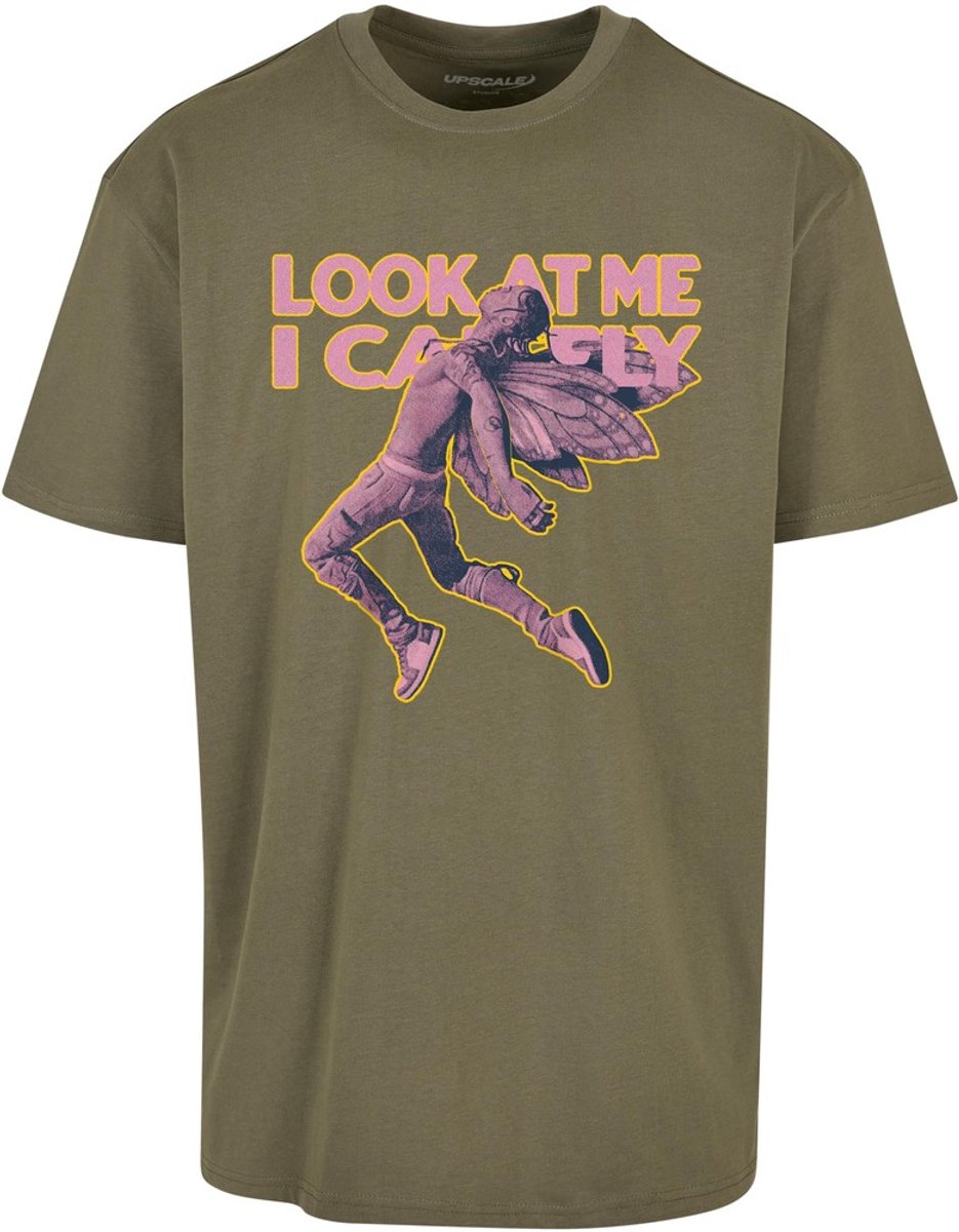 Mister Tee Look Oversize Heren T-shirt 4XL Olijfgroen