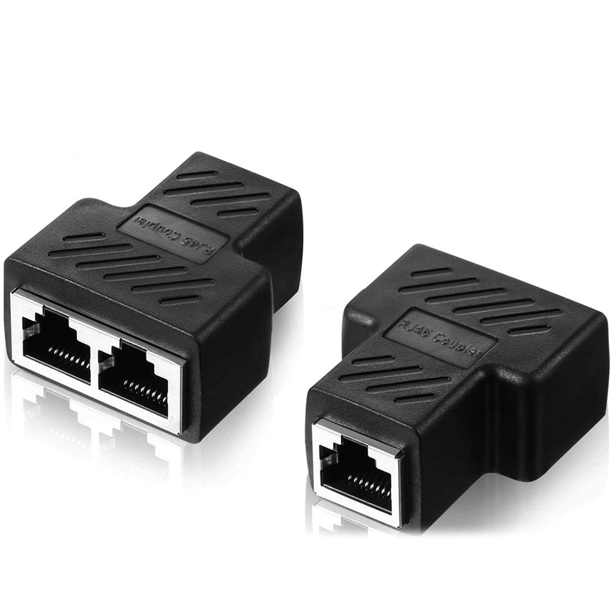 Ynkkvre-RJ45 Ethernet Splitter 1 naar 2 – Cat5/Cat6 Netwerkadapter 100Mbps – Duurzame LAN Kabel Splitter voor Router, PC & PoE Apparaten