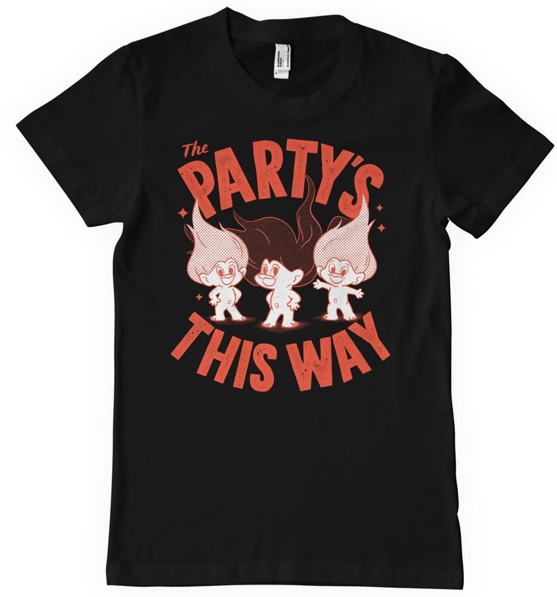 Trolls The Partys This Way Big Tall T-Shirt UV-1-GLT002-H66-13 Black-5XL