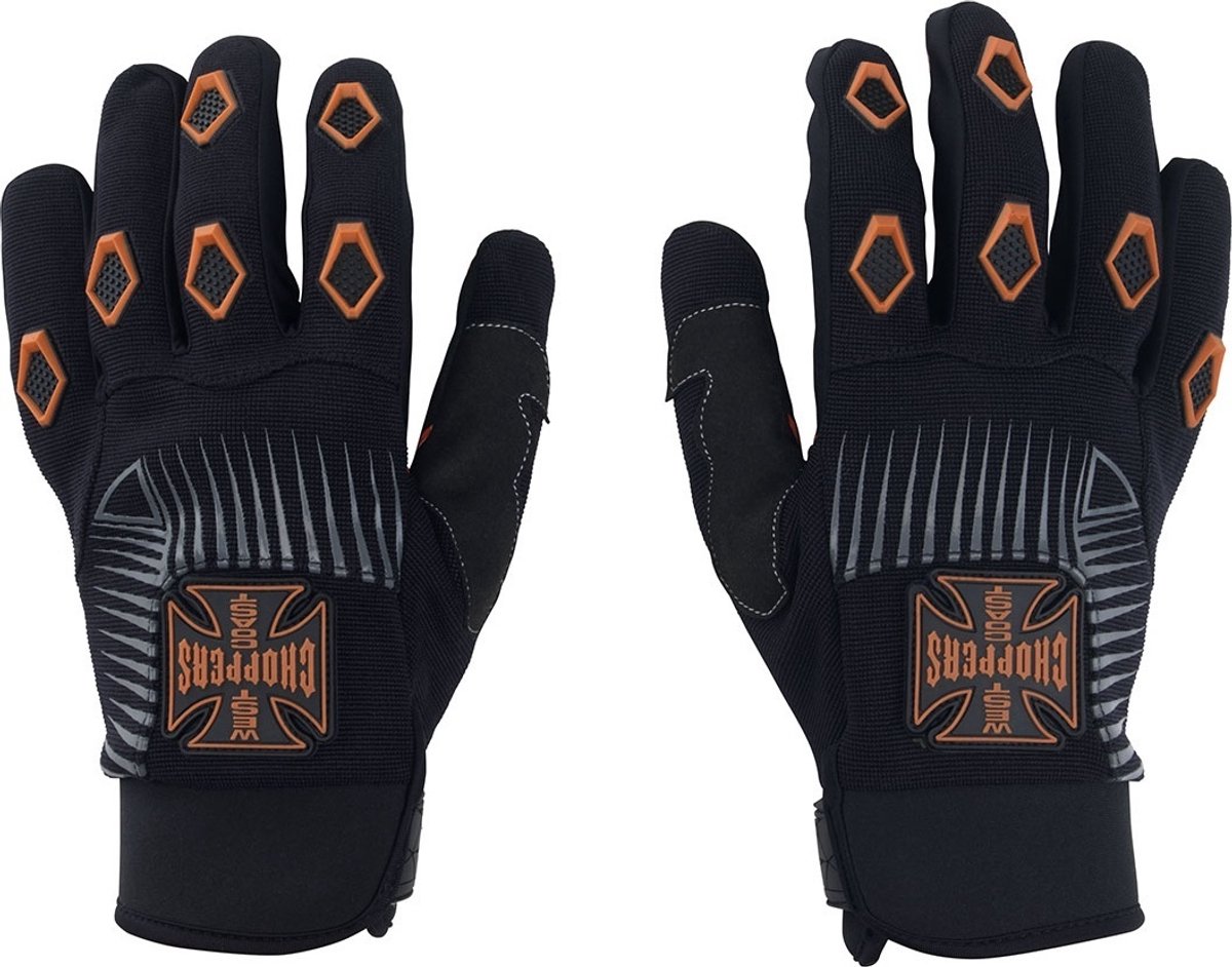 WCC West Coast Choppers Handschuhe Por Vida Black/Orange-XXL