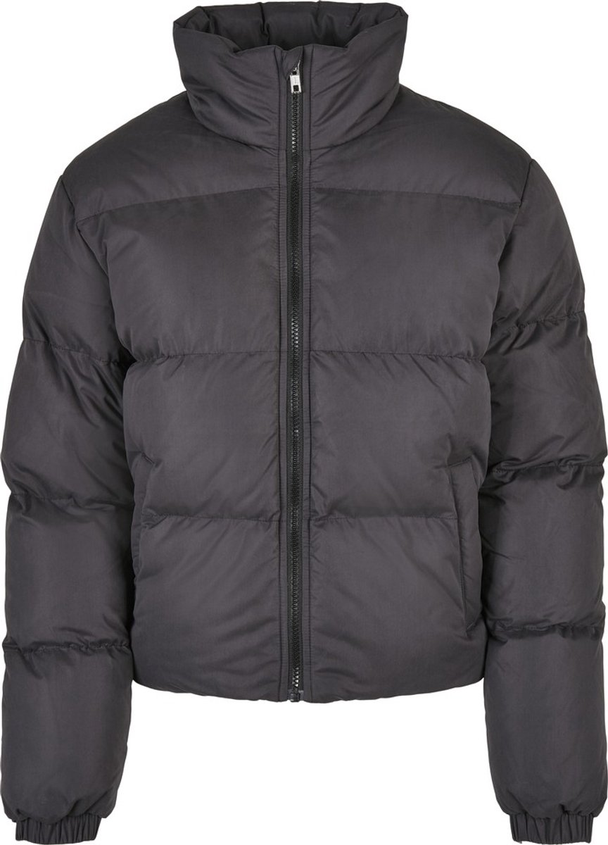 Urban Classics Ladies Short Peached Puffer Jacket Gewatteerd jack L Zwart