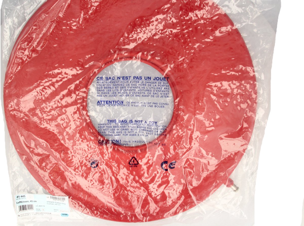 Adhome Opblaasbaar ringkussen 45 cm rood
