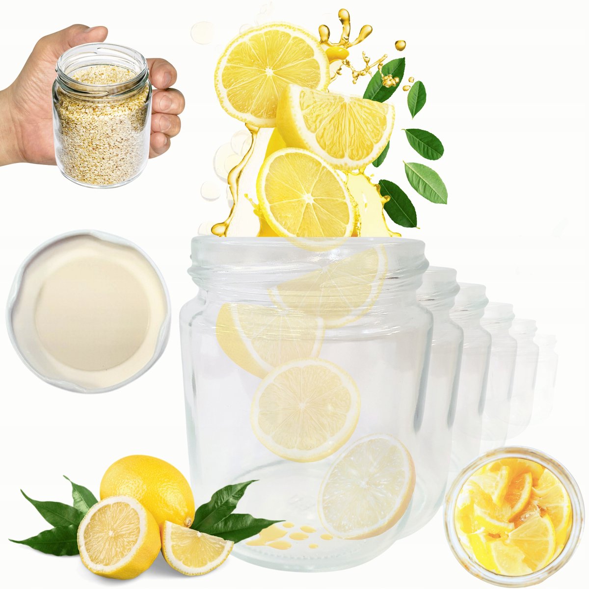6x Glazen Potten 250ml met 66mm Opening - Ideaal voor Conserveren & Decoratie