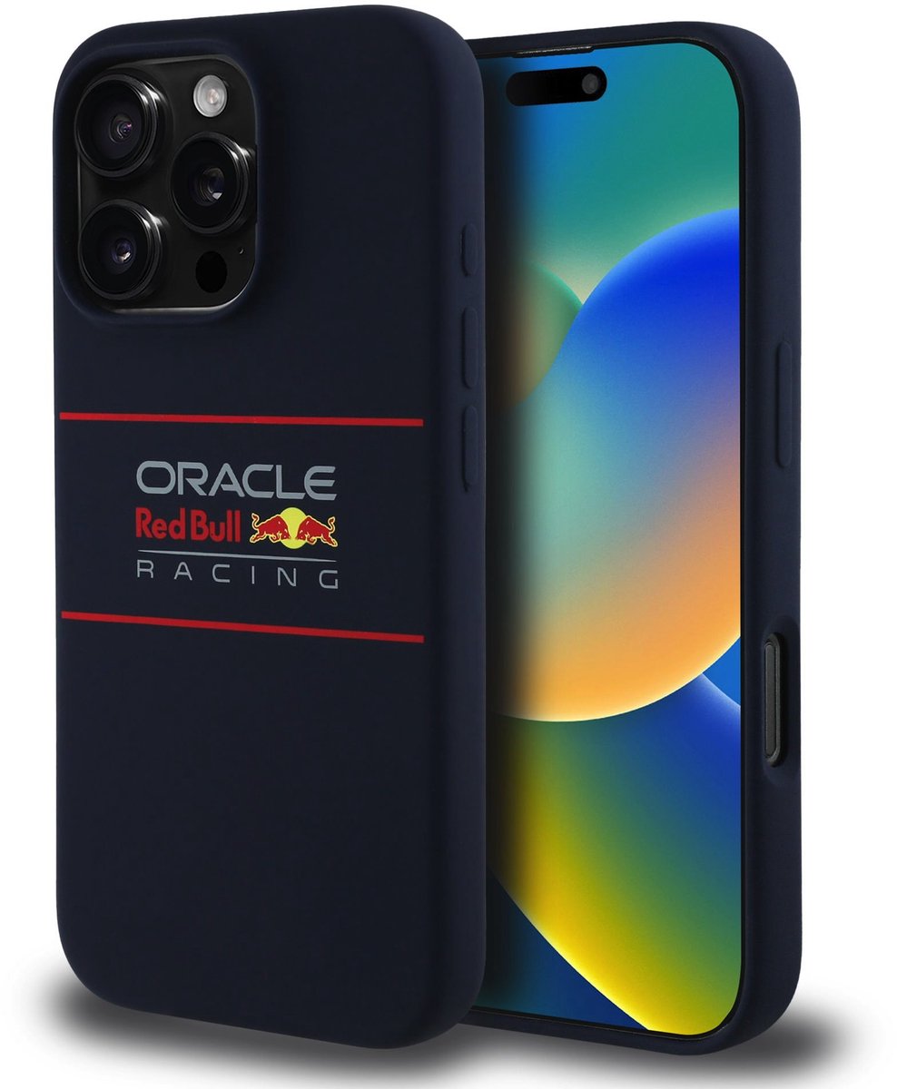 Red Bull Siliconen Hoesje Geschikt voor iPhone 16 Pro Max – Navy – MagSafe Compatibel – Flexibel & Schokbestendig