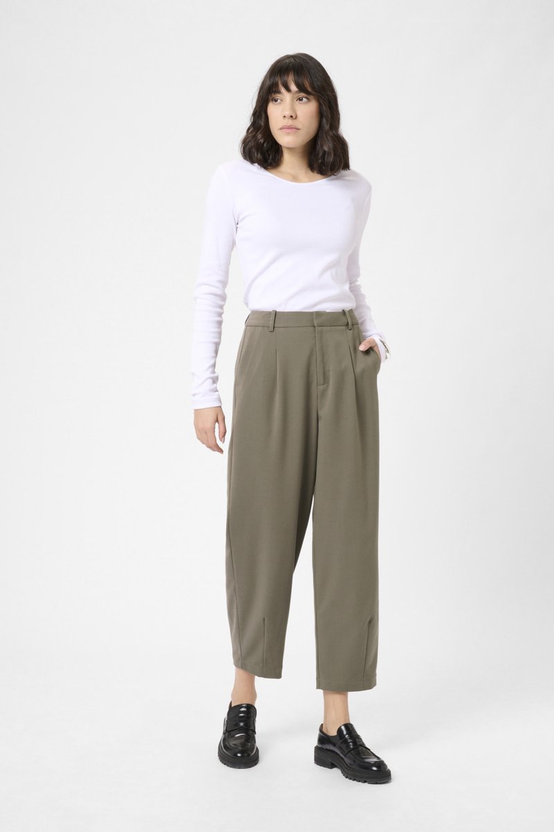 Broek MERLE CROPPED KAFFE MOREL 190808