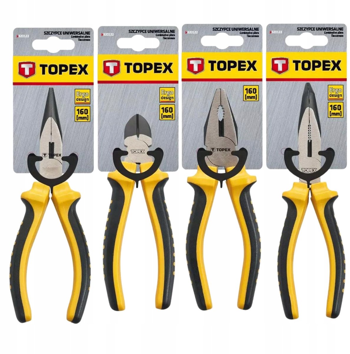 TOPEX Combinatietangenset 160 mm - 4 delig