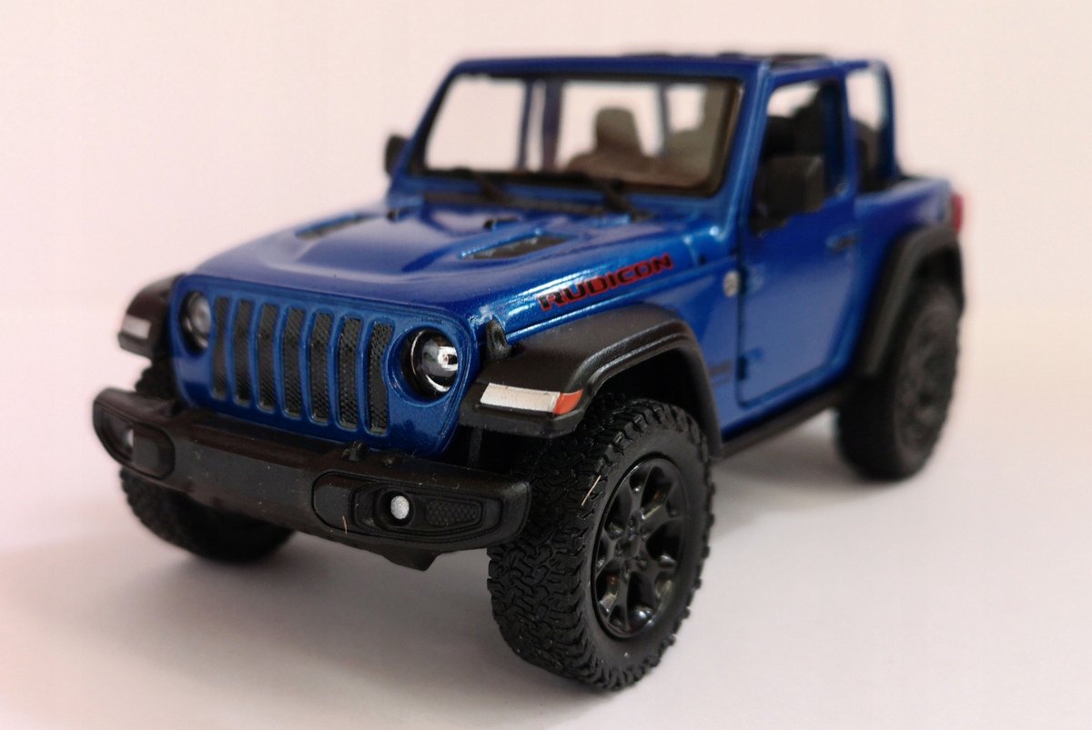 Kinsmart Jeep Wrangler Rubicon 1:34 Metaalmodel Auto - Open bovenkant